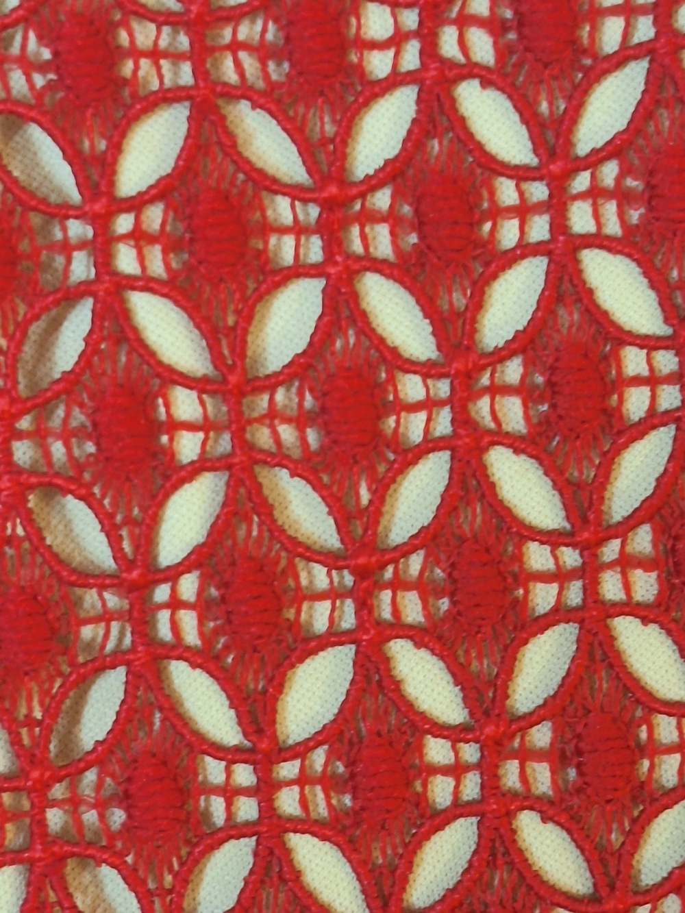 miami Red Lace Overlay Pencil Skirt - Picture 3 of 5